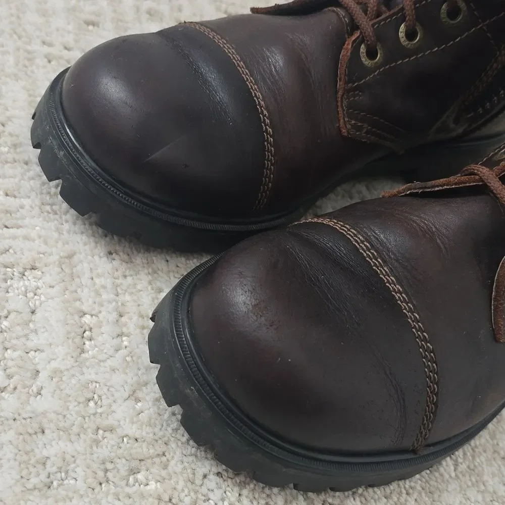 STARTER | Rugged Terrain Leather  Brown Lace-Up Boots 1990's